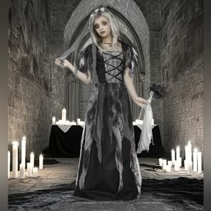 Spooktacular Gothic Haunted Cemetery Bride Corpe Ghost Halloween Costume